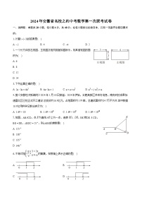 2024年安徽省名校之约中考数学第一次联考试卷（含详细答案解析）