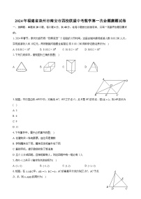 2024年福建省泉州市南安市四校联盟中考数学第一次命题磨题试卷（含详细答案解析）