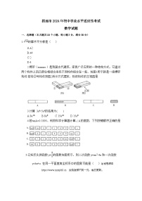 山东省烟台市招远市2024年初中学业水平适应性考试九年级数学试题