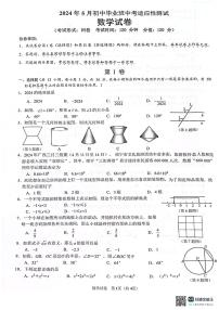 2024年5月广西壮族自治区南宁市初中毕业班中考适应性考试数学试卷（pdf版无答案）