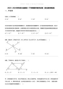 2023_2024学年四川成都初一下学期期中数学试卷（棕北教育集团）