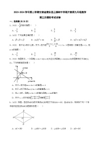 2024年甘肃省天水市秦安县秦安县三棵树中学联片教研中考三模数学试题