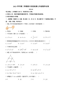 浙江省温州市瑞安市五校联考2023-2024学年七年级下学期4月期中考试数学试题（原卷版+解析版）