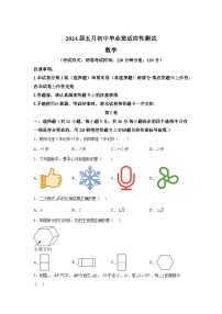 广西南宁市四大学区2024年初中毕业班适应性测试中考二模数学试题(含解析)