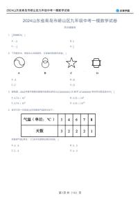 2024山东省青岛市崂山区九年级中考一模数学试卷