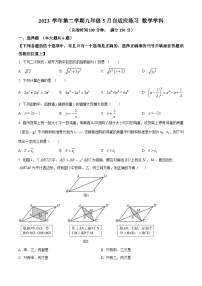 2024年上海市浦东新区中考三模数学试题（原卷版+解析版）