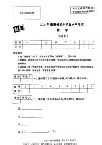 2024年安徽中考《黑白卷》数学白卷含参考答案及答题卡