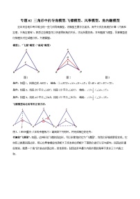 中考数学专题练习02 三角形中的导角模型-飞镖模型、风筝模型、角内翻模型