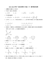 广东省东莞市2023-2024学年八年级下学期期中数学试卷