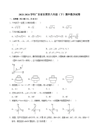广东省东莞市2023-2024学年八年级下学期期中数学试卷