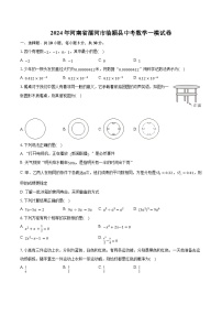 2024年河南省漯河市临颍县中考数学一模试卷（含解析）