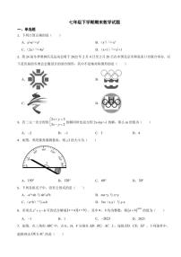 湖南省邵阳市2024年七年级下学期期末数学试题附参考答案