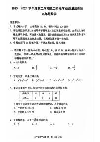 2024年江苏省南京市秦淮区九年级中考数学二模试题