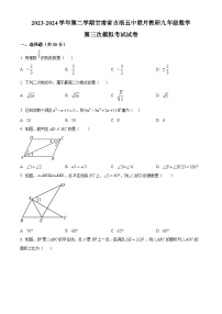 2024年甘肃省武威市古浪县古浪五中联片教研中考三模数学试题（原卷版+解析版）