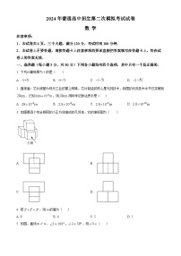 2024年河南省商丘市夏邑县多校九年级第二次模拟考试数学试题（原卷版+解析版）