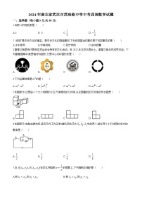 2024年湖北省武汉市武珞路中学中考四调数学试题(无答案)