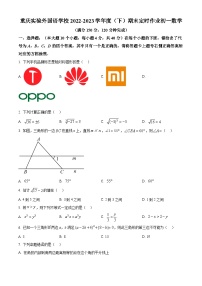 精品解析：重庆市九龙坡区九龙坡区实验外国语学校2022-2023学年七年级下学期期末数学试题