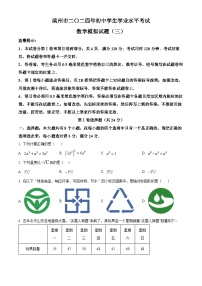 2024年山东省滨州市初中学业水平考试数学模拟试题（三）（原卷版+解析版）