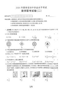 2024年湖南省益阳市沅江市中考二模数学试题