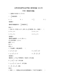 数学：江苏省盐城市东台市第二教育联盟2024年中考一模试题（解析版）