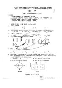 2024年安徽省C20教育联盟九年级第三次学业水平检测数学试题+答案