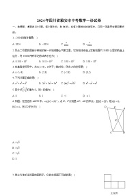 2024年四川省雅安市中考数学一诊试卷（含详细答案解析）