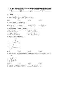 广东省广州外国语学校2023-2024学年七年级下学期期中数学试卷(含答案)