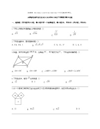 云南省昭通市绥江县2023-2024学年八年级下学期数学期中试题