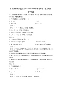 广西壮族自治区来宾市2023-2024学年七年级下学期期中数学试卷（解析版）