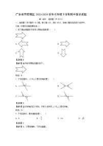 广东省市花都区2023-2024学年七年级下学期期中数学试卷（解析版）