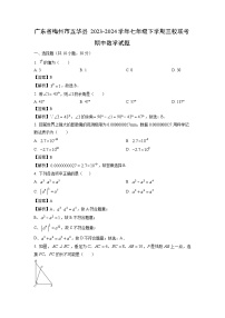 广东省梅州市五华县2023-2024学年七年级下学期三校联考期中数学试卷（解析版）