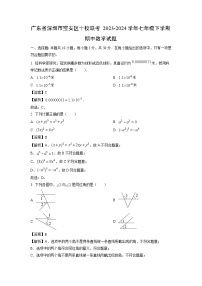 广东省深圳市宝安区十校联考2023-2024学年七年级下学期期中数学试卷（解析版）