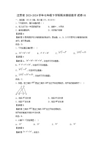 江苏省2023-2024学年七年级下学期期末模拟01数学试卷（解析版）