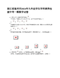 浙江省温州市2024年九年级学生学科素养检测中考一模数学试卷