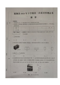 2024年河南省漯河市临颍县中考第二次模拟考试数学试卷