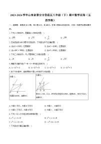 2023-2024学年山东省泰安市岱岳区八年级（下）期中数学试卷（五四学制）（含解析）