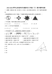 2023-2024学年山东省枣庄市滕州市八年级（下）期中数学试卷（含解析）