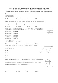 2024年甘肃省武威市古浪三中教研联片中考数学三模试卷（含解析）