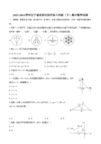 2023-2024学年辽宁省沈阳市协作体八年级（下）期中数学试卷（含解析）