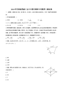 2024年甘肃省武威十五中中联片教研中考数学三模试卷（含解析）