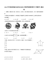 2024年甘肃省武威市凉州区永昌九年制学校教研联片中考数学三模试卷（含解析）