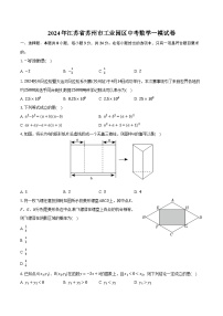 2024年江苏省苏州市工业园区中考数学一模试卷（含解析）