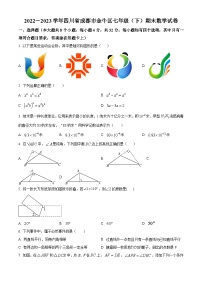 精品解析：四川省成都市金牛区2022-2023学年七年级下学期期末数学试题