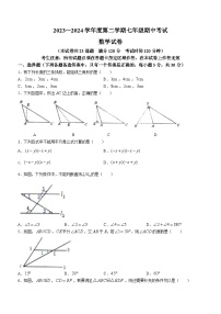 辽宁省沈阳市法库县2023-2024学年七年级下学期期中数学试题(含答案)