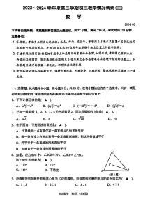 2024年江苏省苏州中学校伟长班九年级数学中考二模试卷