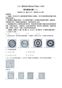 2024年山东省菏泽市成武县中考三模数学试题(无答案)