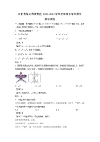 河北省保定市清苑区2023-2024学年七年级下学期期中数学试题（解析版）