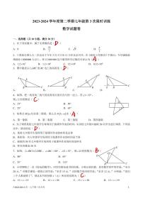 2023-2024-2青一七下第三次月考数学试卷解析版