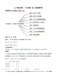 中考数学一轮复习2.1突破训练：方程(组)定义及解法类型题举例(原卷版+解析)