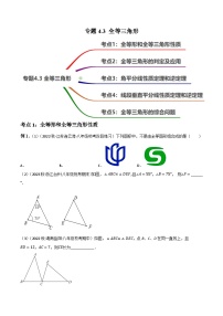 中考数学一轮复习专题4.3全等三角形知识点演练(5大题型，91题)(讲练)(原卷版+解析)